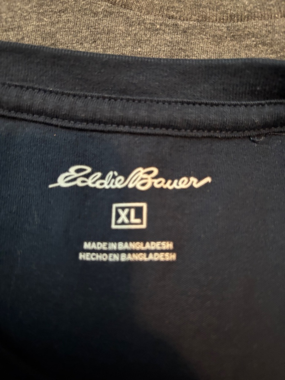 Eddie Bauer Men’s Short Sleeve Crew Tee Trio - Light Gray, Slate Blue and Navy - Picture 3 of 9